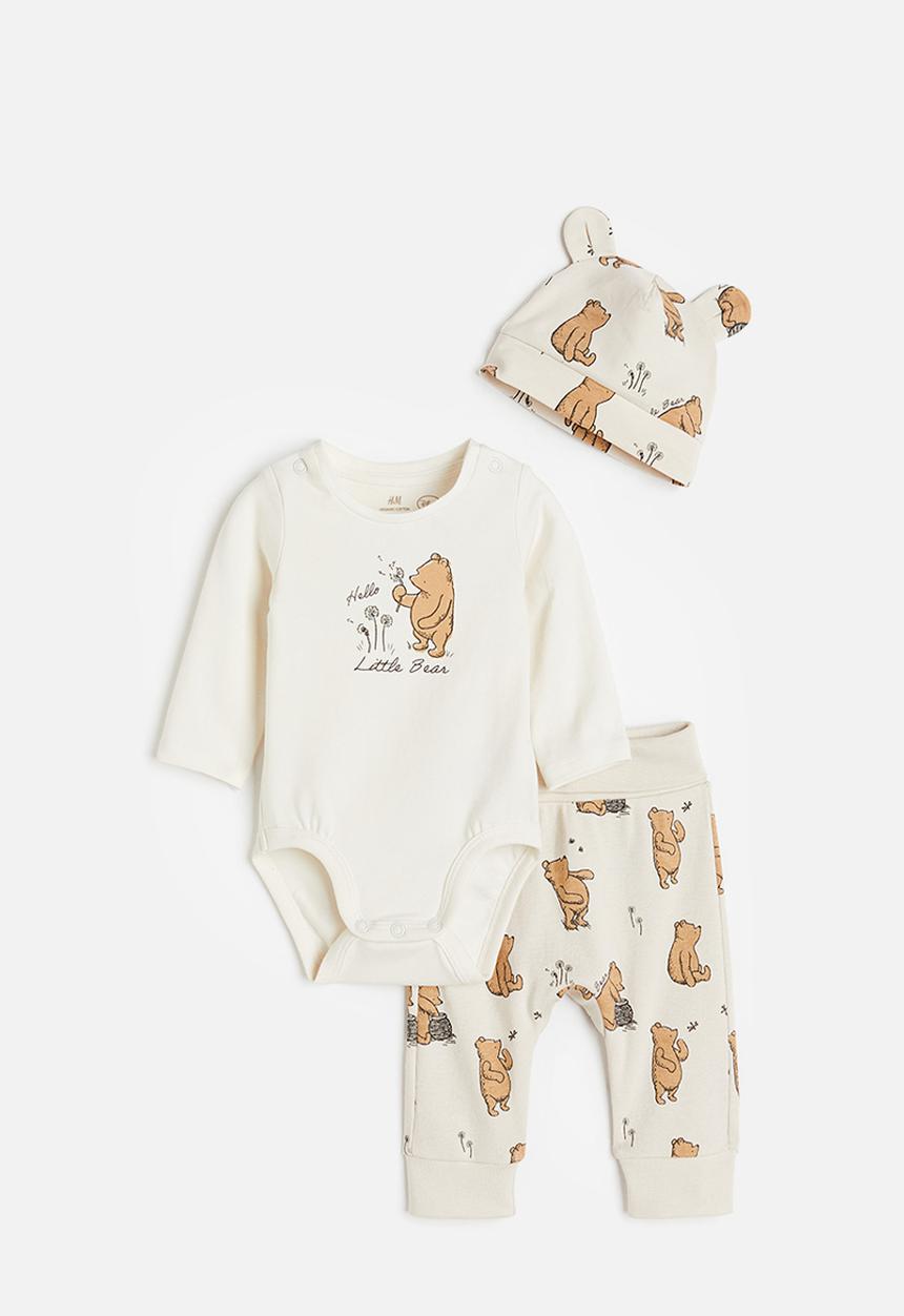 H&M - 3-Piece jersey set - Natural white Winnie the Pooh