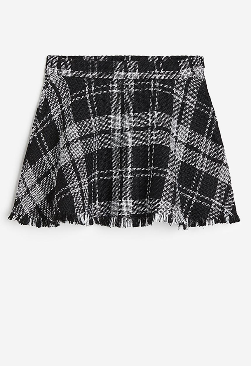 H&M - A-line skirt - Black Checked