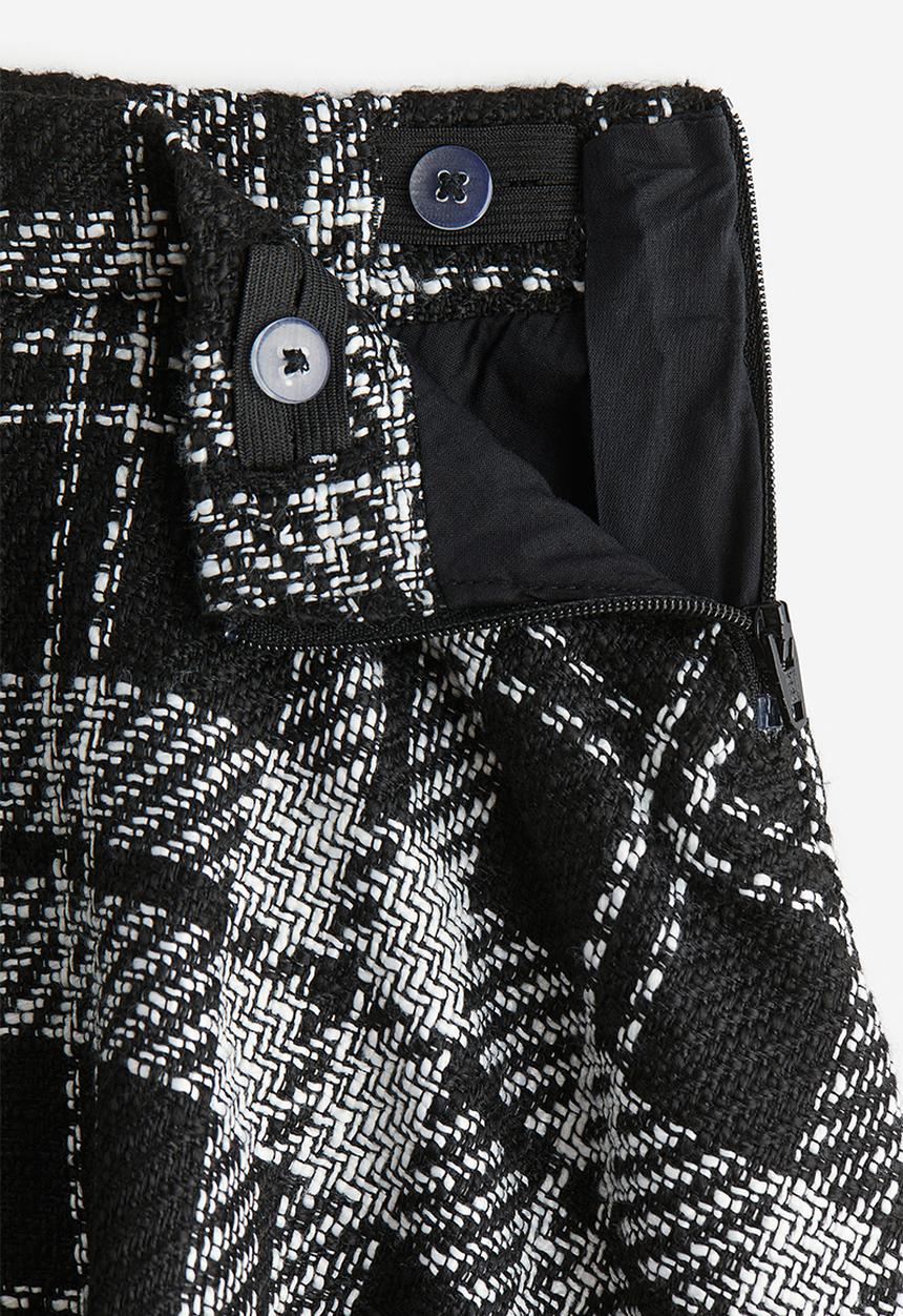 H&M - A-line skirt - Black Checked
