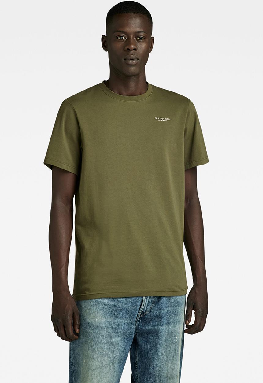 G-STAR - Slim base short sleeve compact stretch jersey - shadow olive