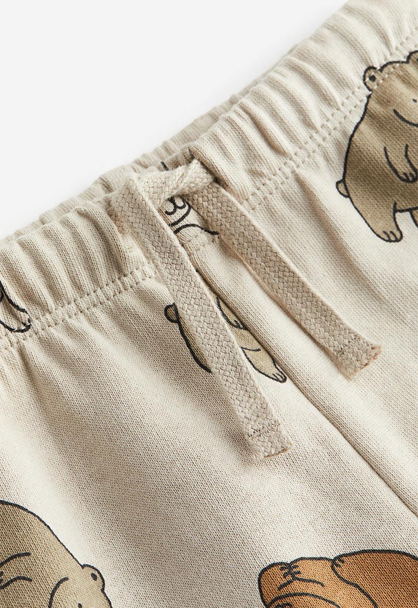 H&M - Cotton joggers - Light beige Animals