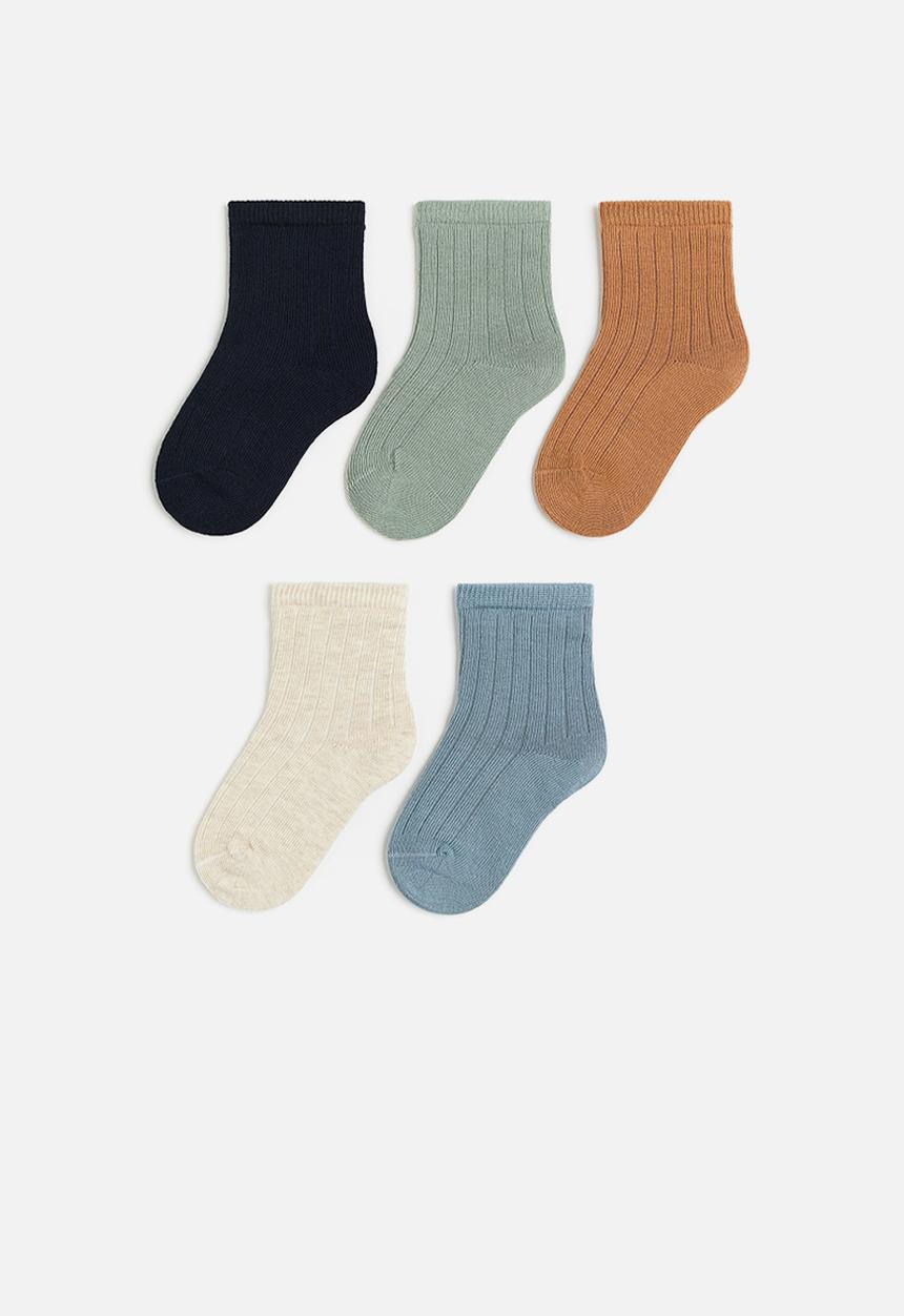 H&M - 5-Pack textured-knit socks - blue