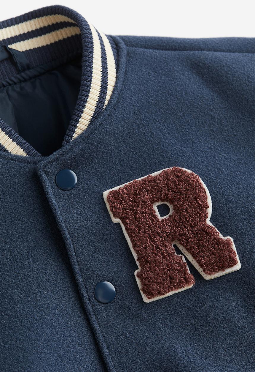H&M - Lined baseball jacket - blue & stone