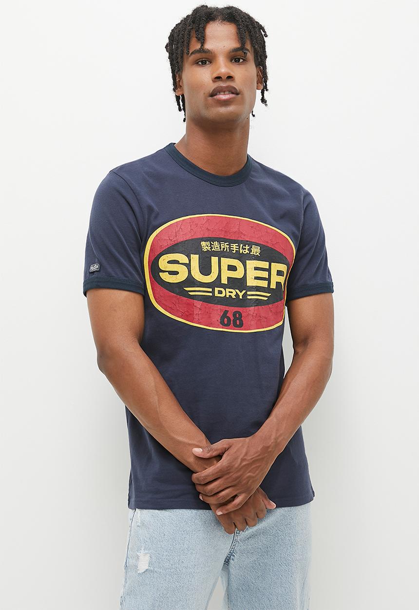 Superdry. - Work gasoline logo T-shirt - French Navy/Eclipse Navy