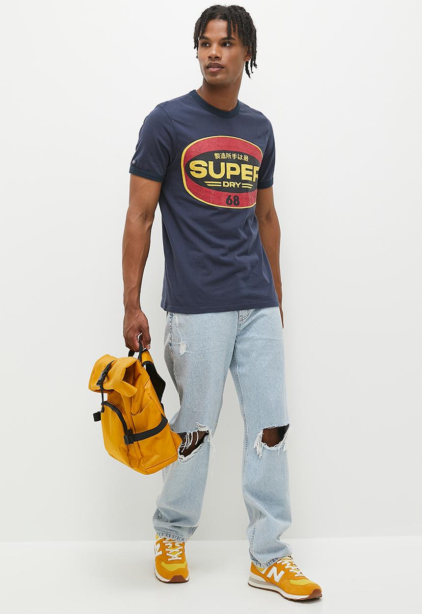 Superdry. - Work gasoline logo T-shirt - French Navy/Eclipse Navy