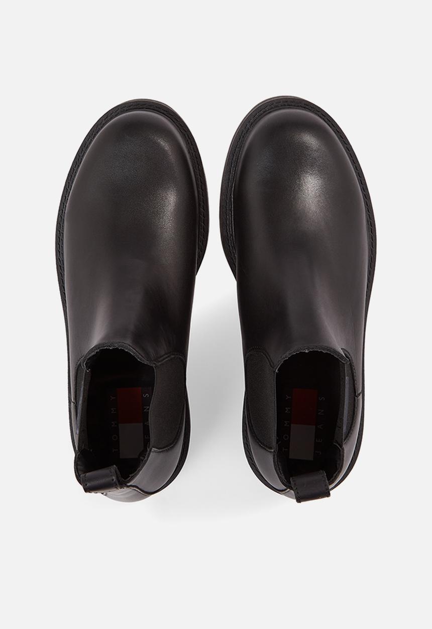 Tommy Hilfiger - Leather pull-on ankle boots - black 