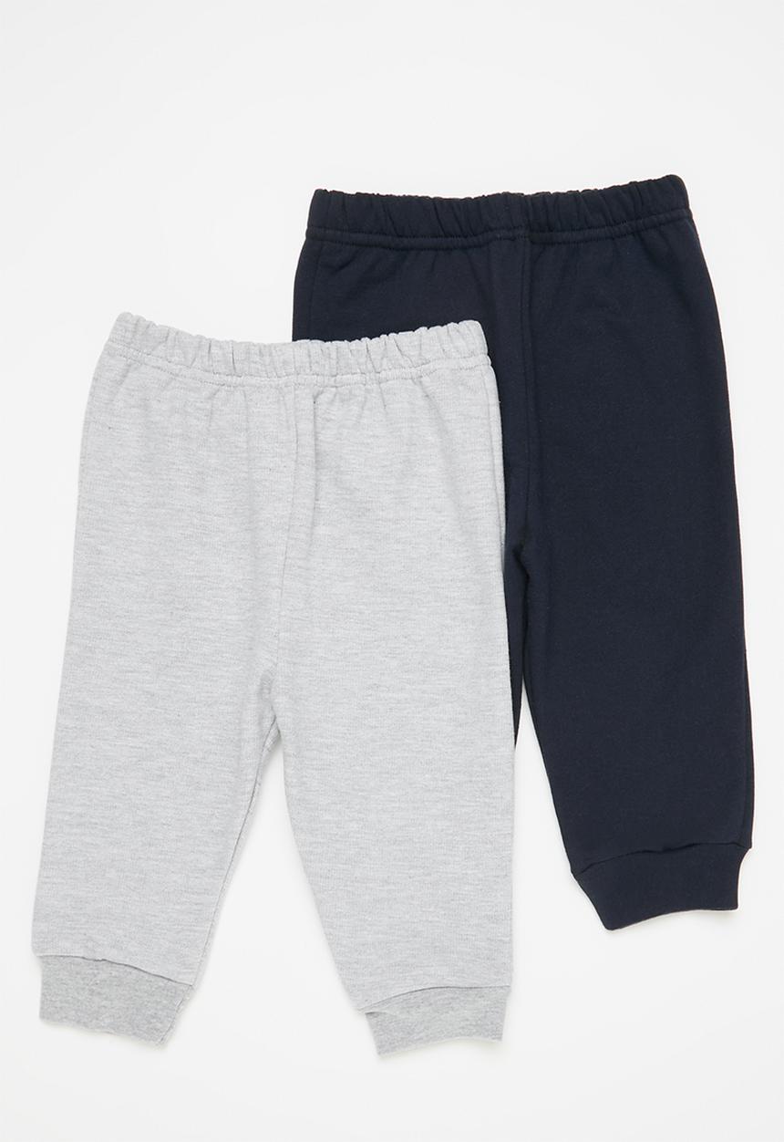 Pop Candy - 2 Pack joggers - navy and grey mel