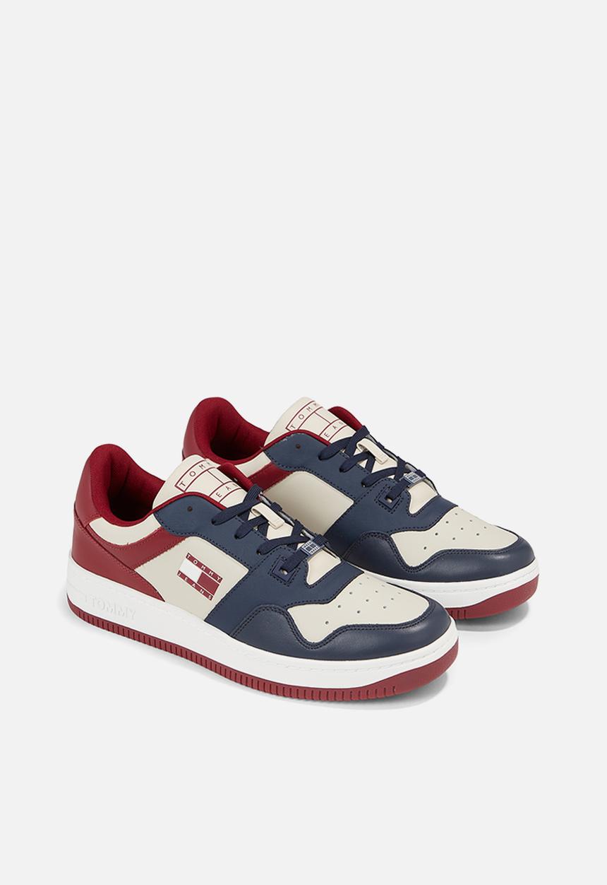 Tommy Hilfiger - Premium leather basketball trainers - twilight navy & rouge 