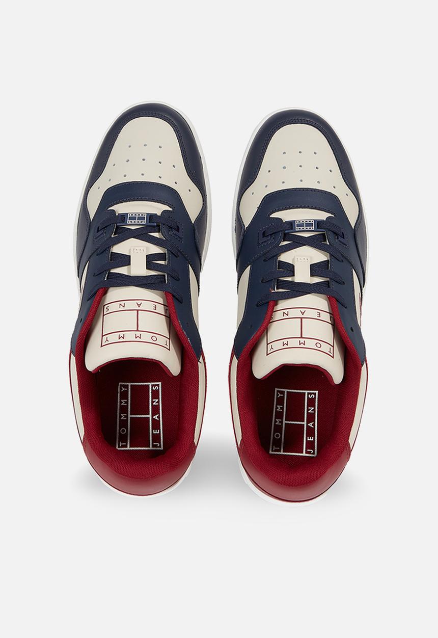 Tommy Hilfiger - Premium leather basketball trainers - twilight navy & rouge 