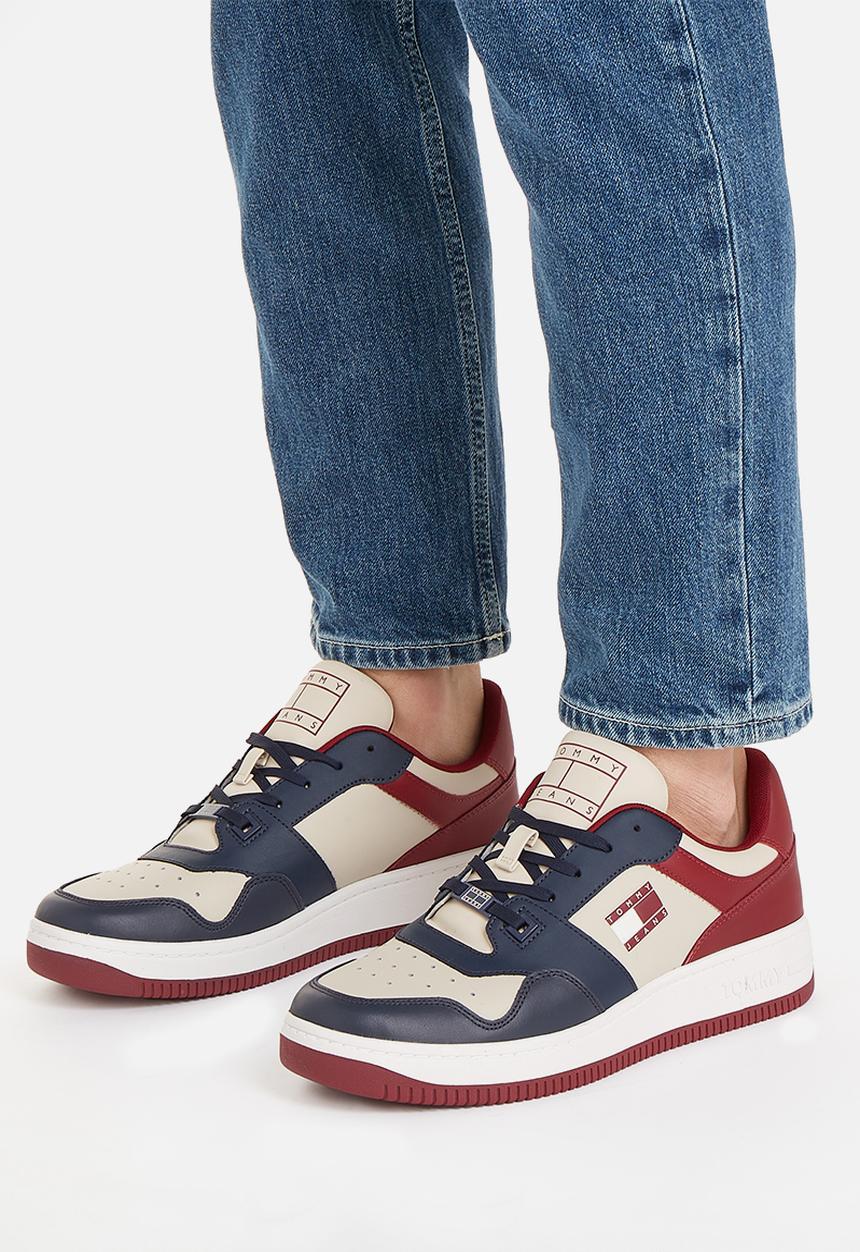Tommy Hilfiger - Premium leather basketball trainers - twilight navy & rouge 