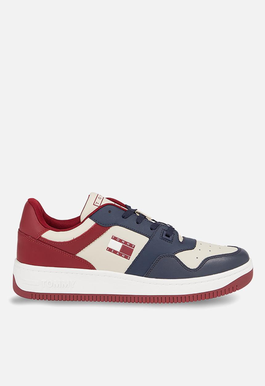 Tommy Hilfiger - Premium leather basketball trainers - twilight navy & rouge 