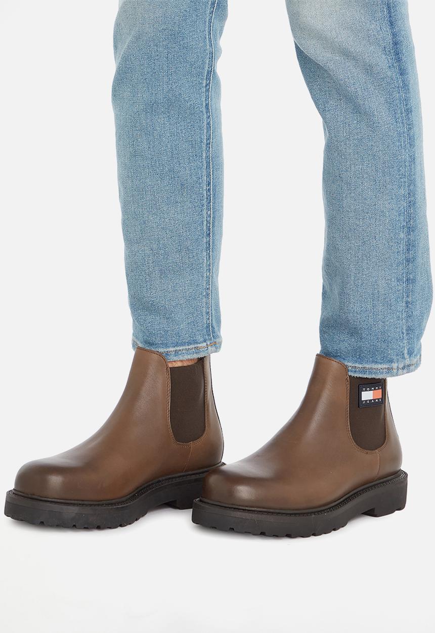 Tommy Hilfiger - Leather pull-on ankle boots - brown 