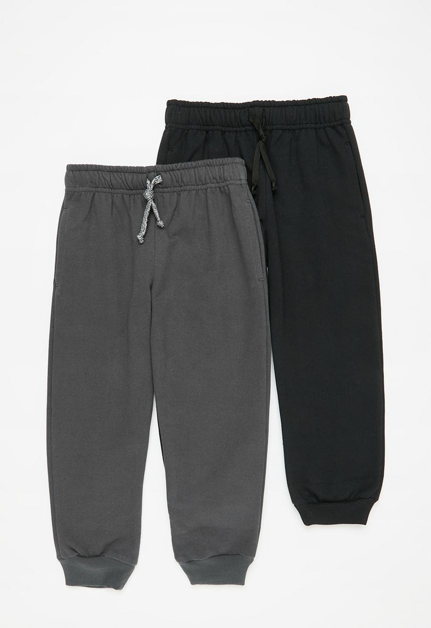 Pop Candy - 2 Pack joggers - black and charcoal