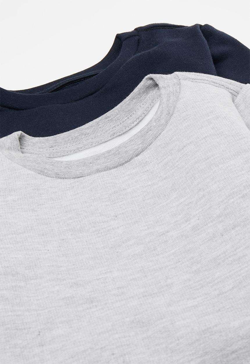 Pop Candy - 2 Pack plain sweatshirt -  navy and grey mel