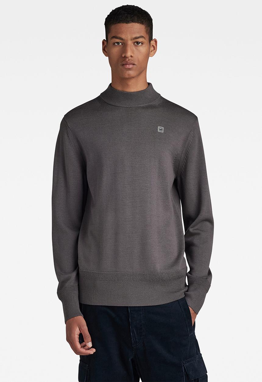 G-STAR - Premium core mock knit merino knit - rabbit