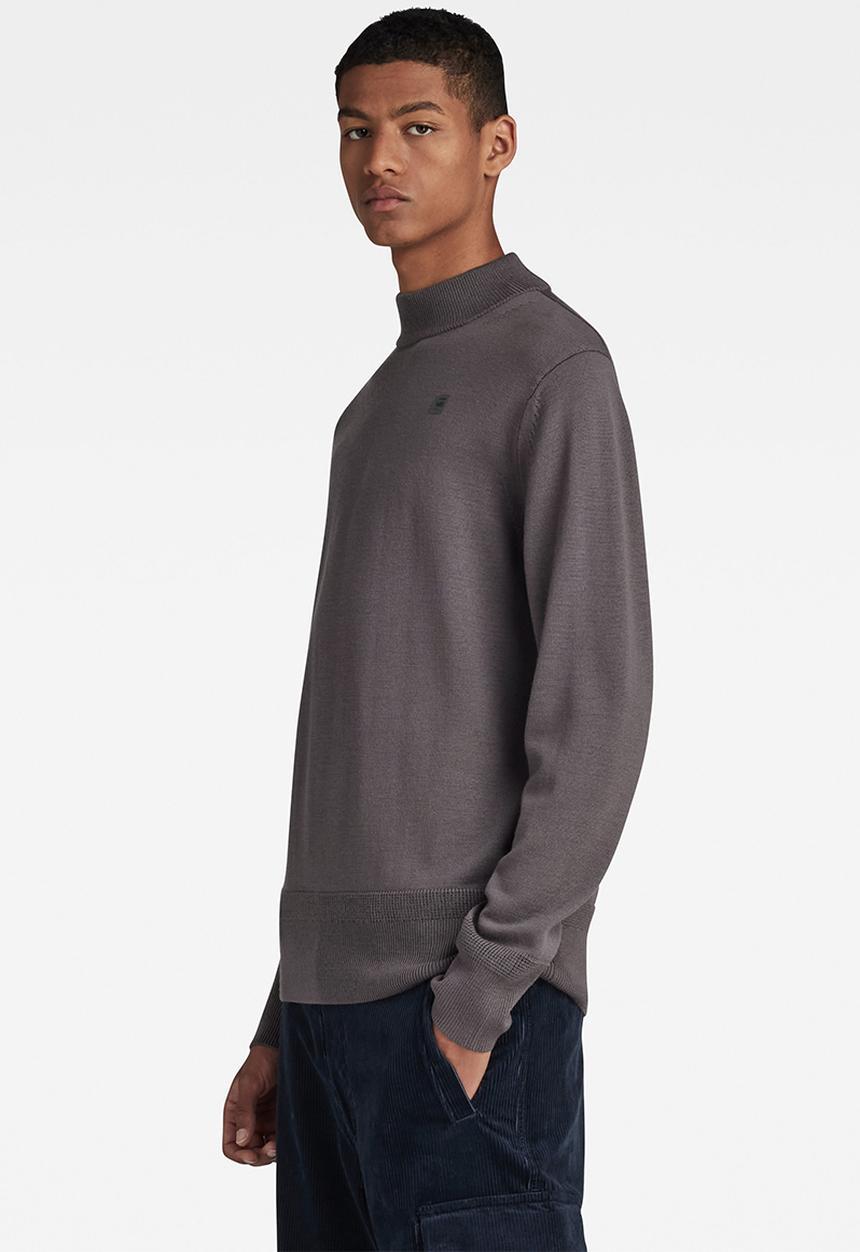 G-STAR - Premium core mock knit merino knit - rabbit