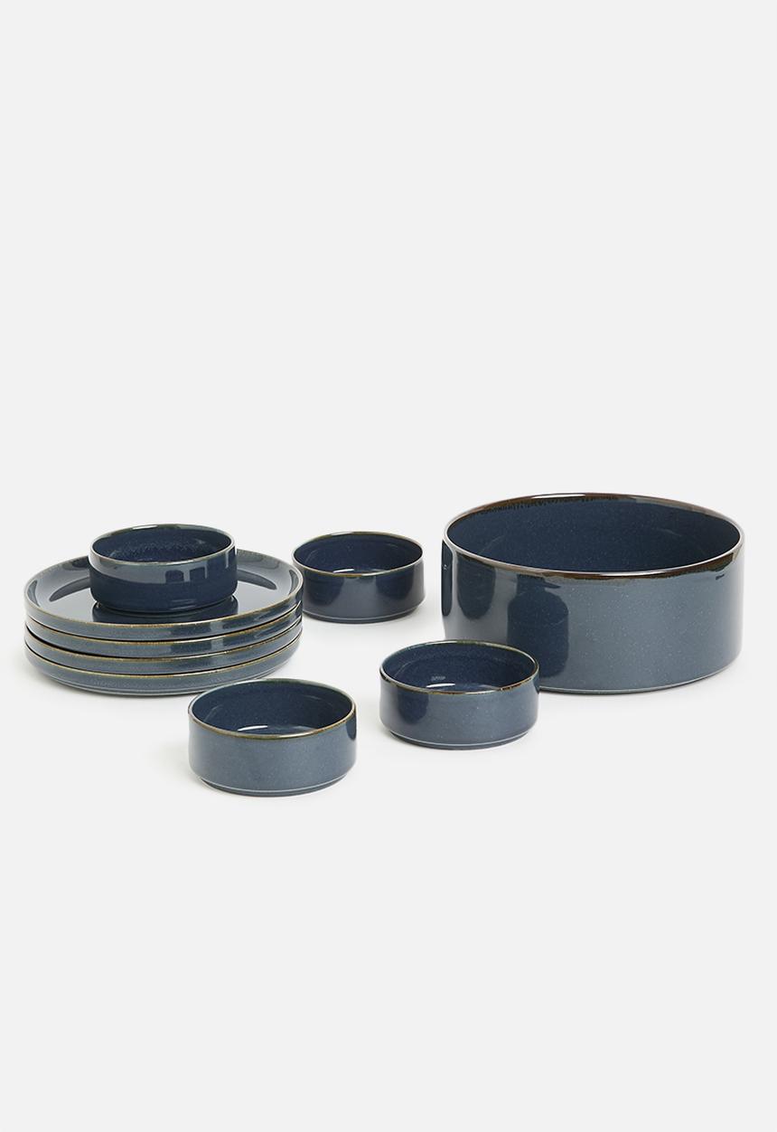 Omada - Flat Stackable  Side Plate Blue Set of 4