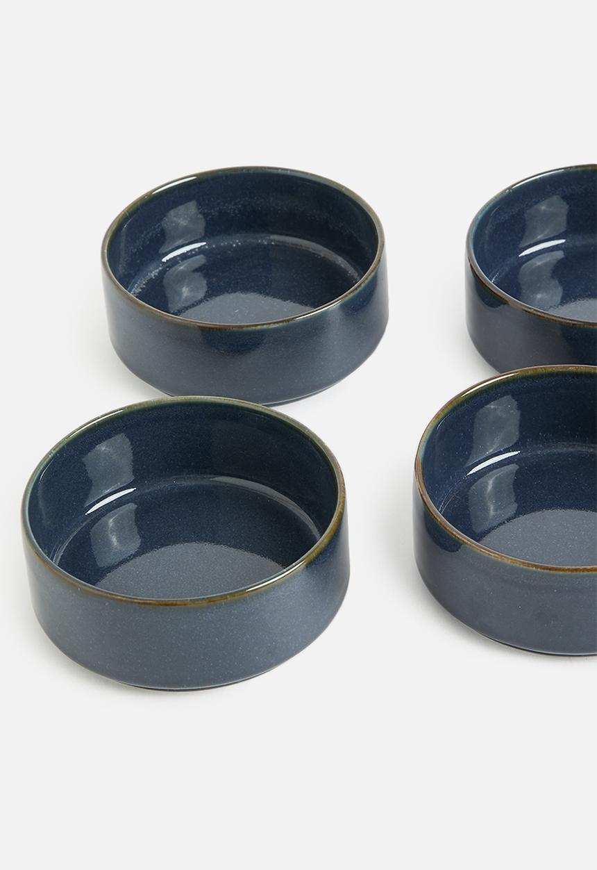 Omada - Flat Stackable  Nibble Bowl Blue Set of 4