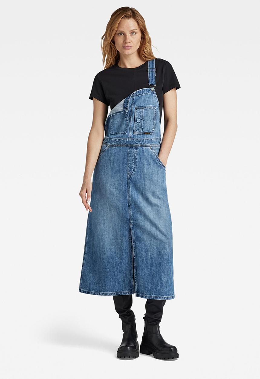 G-STAR - Midi dungaree dress wmn - faded cliffside blue