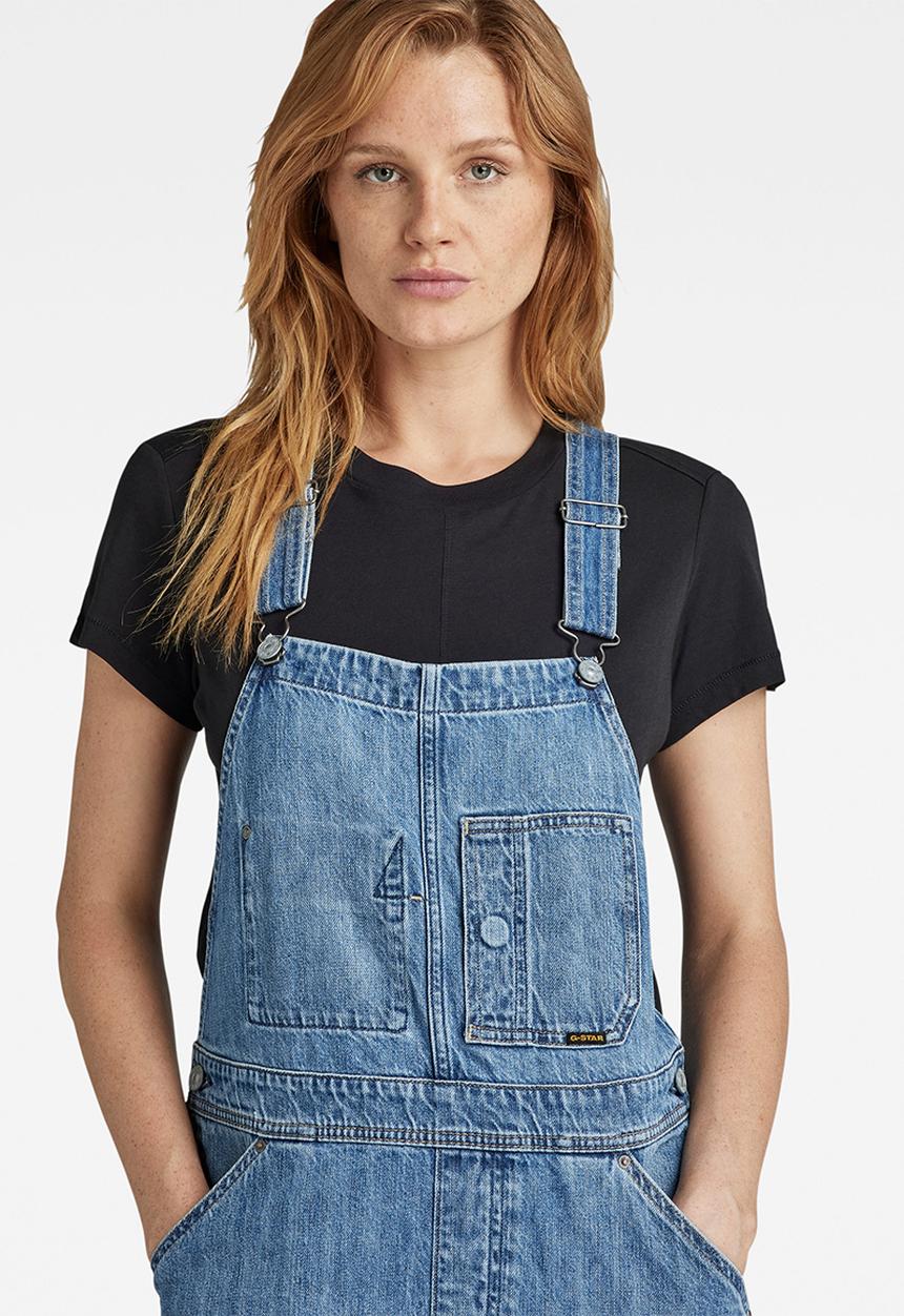 G-STAR - Midi dungaree dress wmn - faded cliffside blue