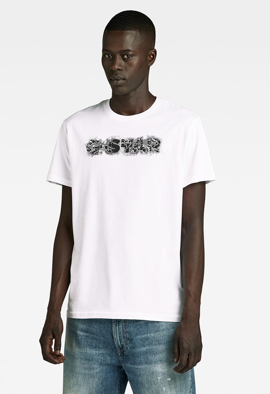 G-STAR - Distressed logo r t compact jersey I o - white