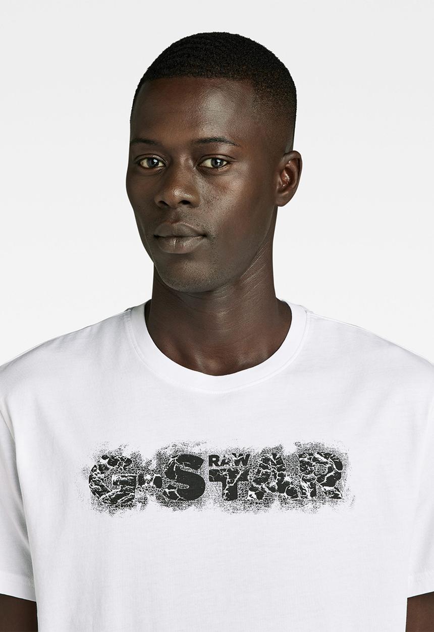 G-STAR - Distressed logo r t compact jersey I o - white