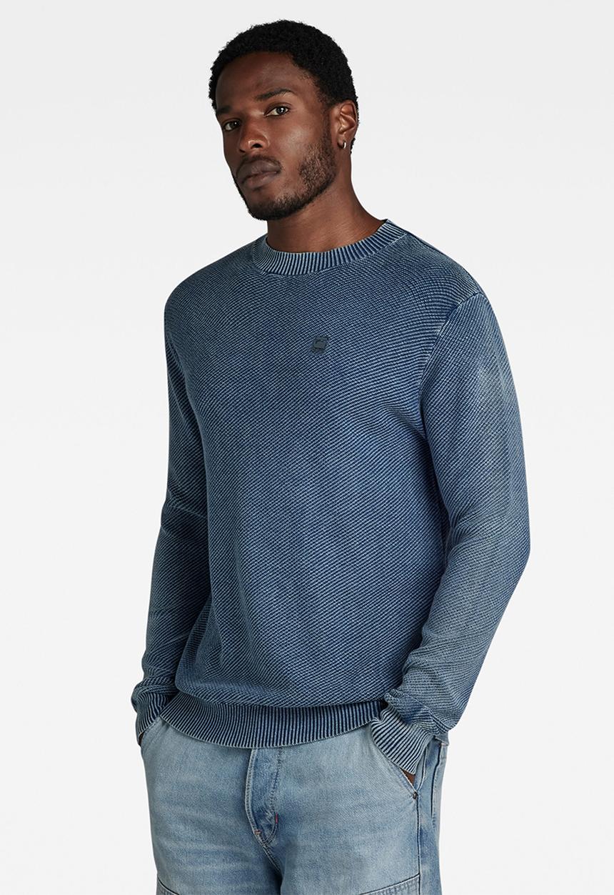 G-STAR - Indigo moss r knit Indigo neptune knit o - sun faded blue