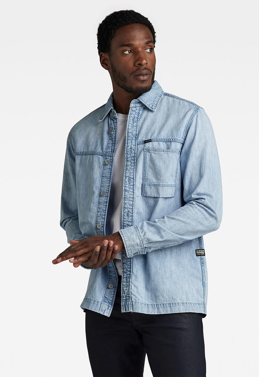 G-STAR - 1-pocket regular denim shirt long sleeve lt wt ravi - sun faded