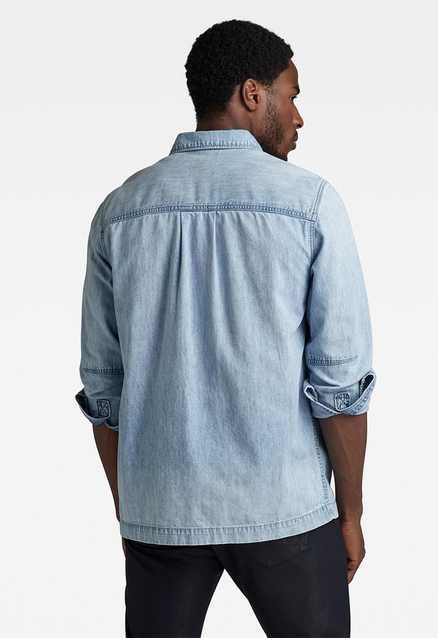 G-STAR - 1-pocket regular denim shirt long sleeve lt wt ravi - sun faded