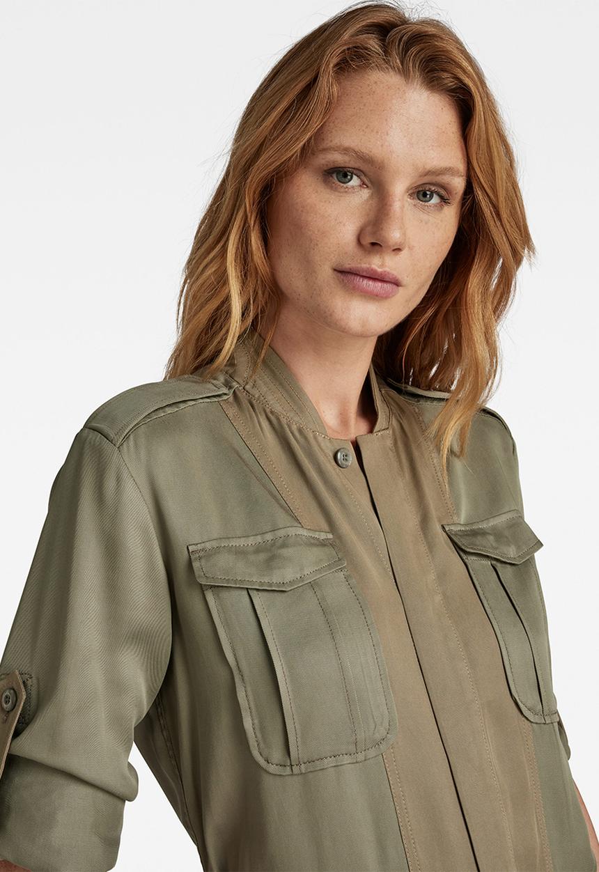 G-STAR - Field belt dress long sleeve wmn - shamrock