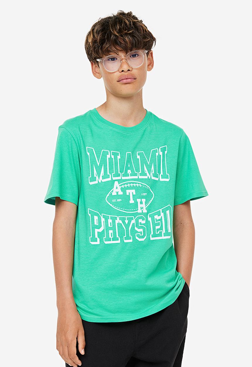 H&M - Printed jersey t-shirt - green