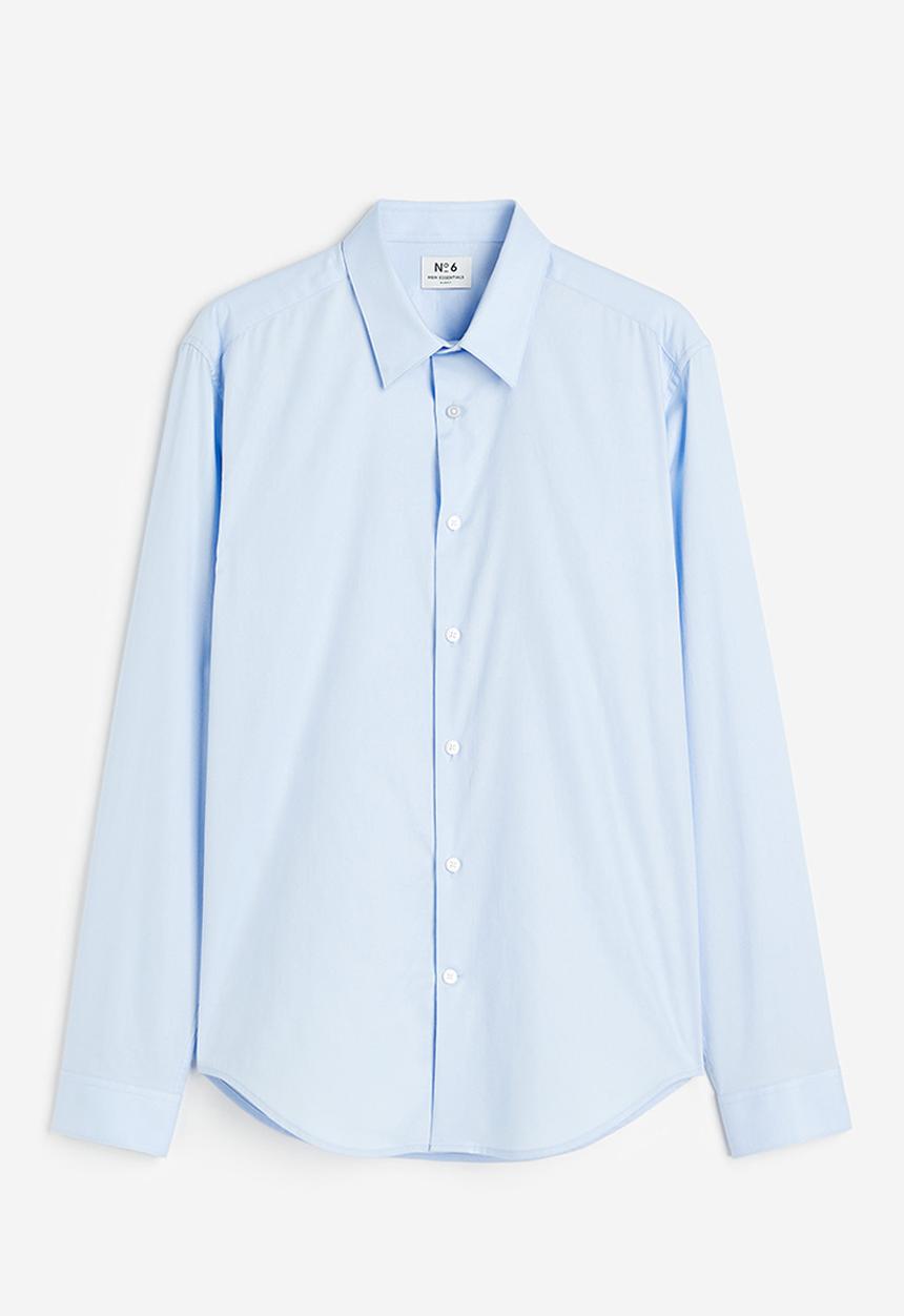 H&M - Slim fit cotton shirt - blue