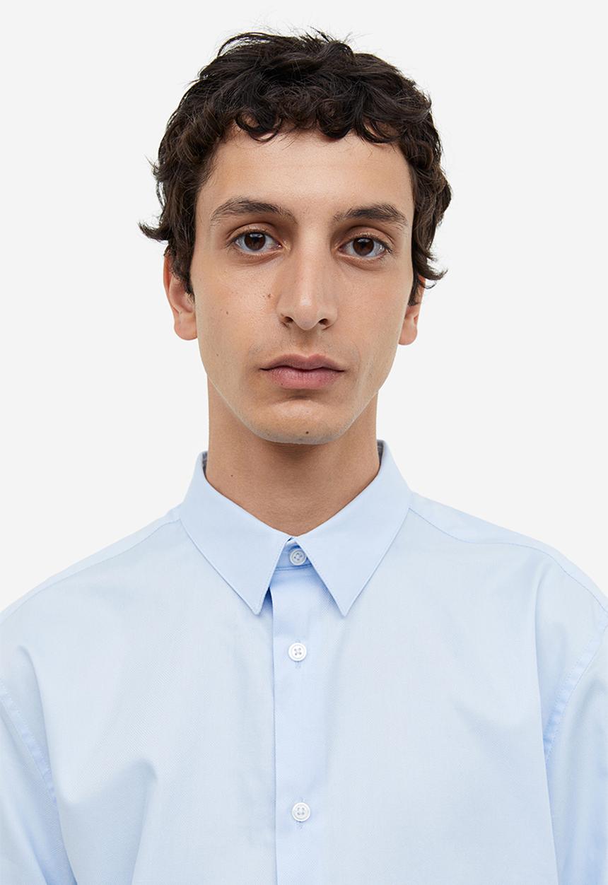 H&M - Slim fit cotton shirt - blue