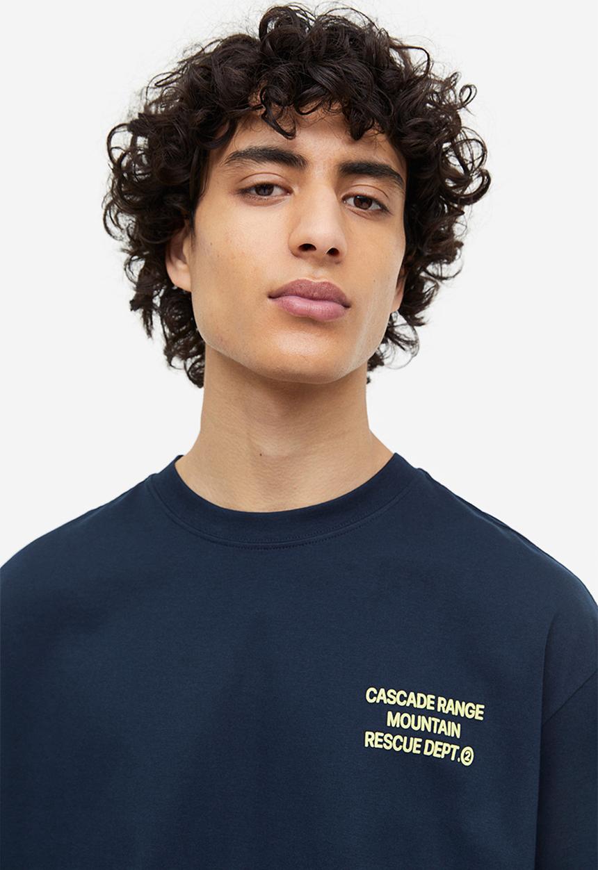 H&M - Loose fit printed t-shirt - blue multi