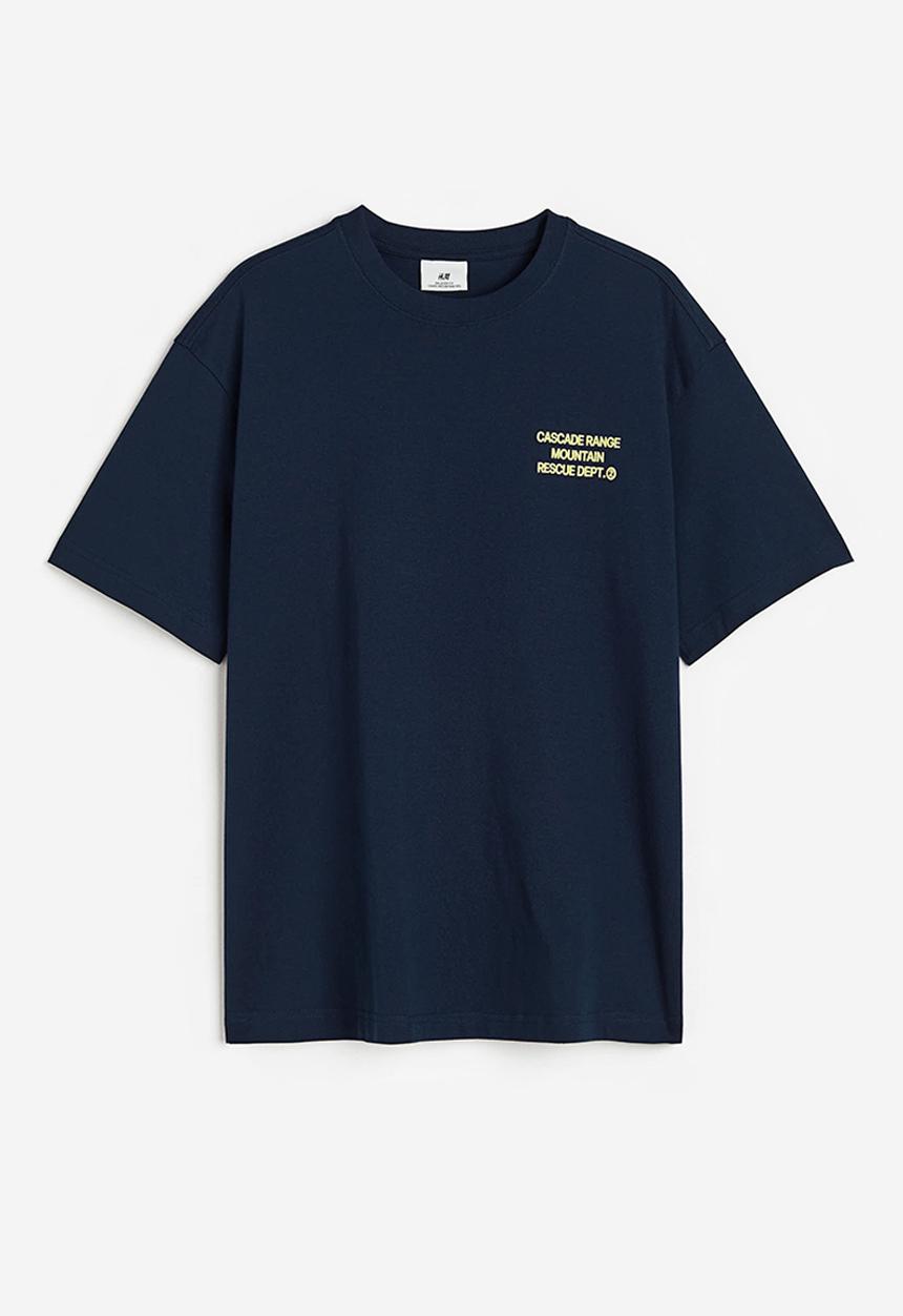 H&M - Loose fit printed t-shirt - blue multi
