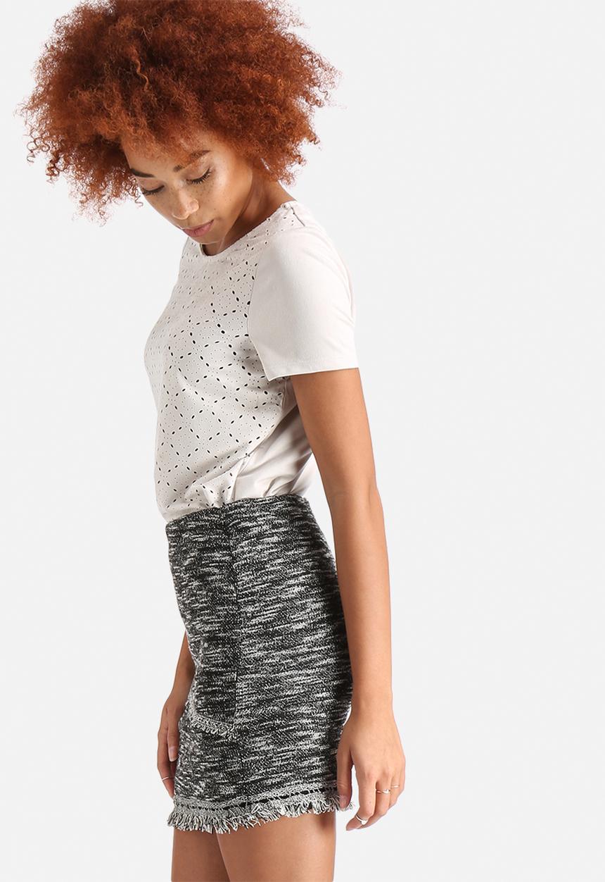 Vero Moda - Laser Cut Faux Suede Top
