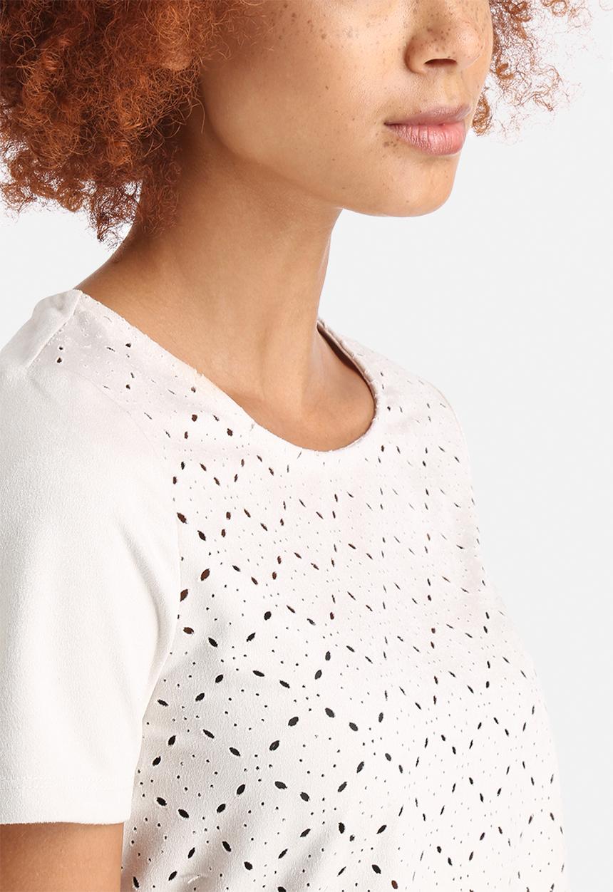 Vero Moda - Laser Cut Faux Suede Top