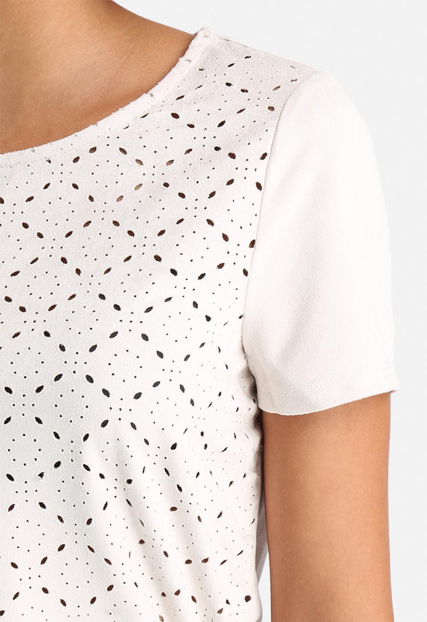 Vero Moda - Laser Cut Faux Suede Top