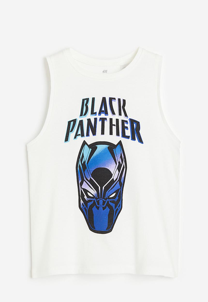 H&M - Printed vest top - white & black panther