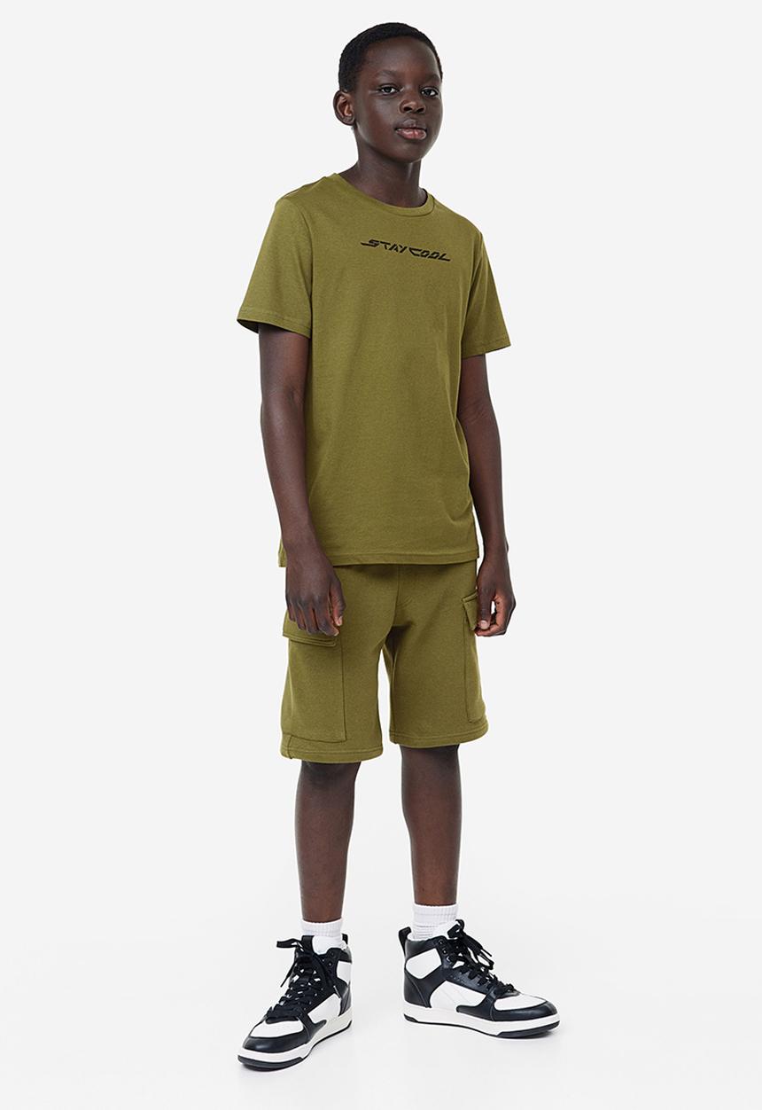 H&M - T-shirt - khaki green & stay cool 