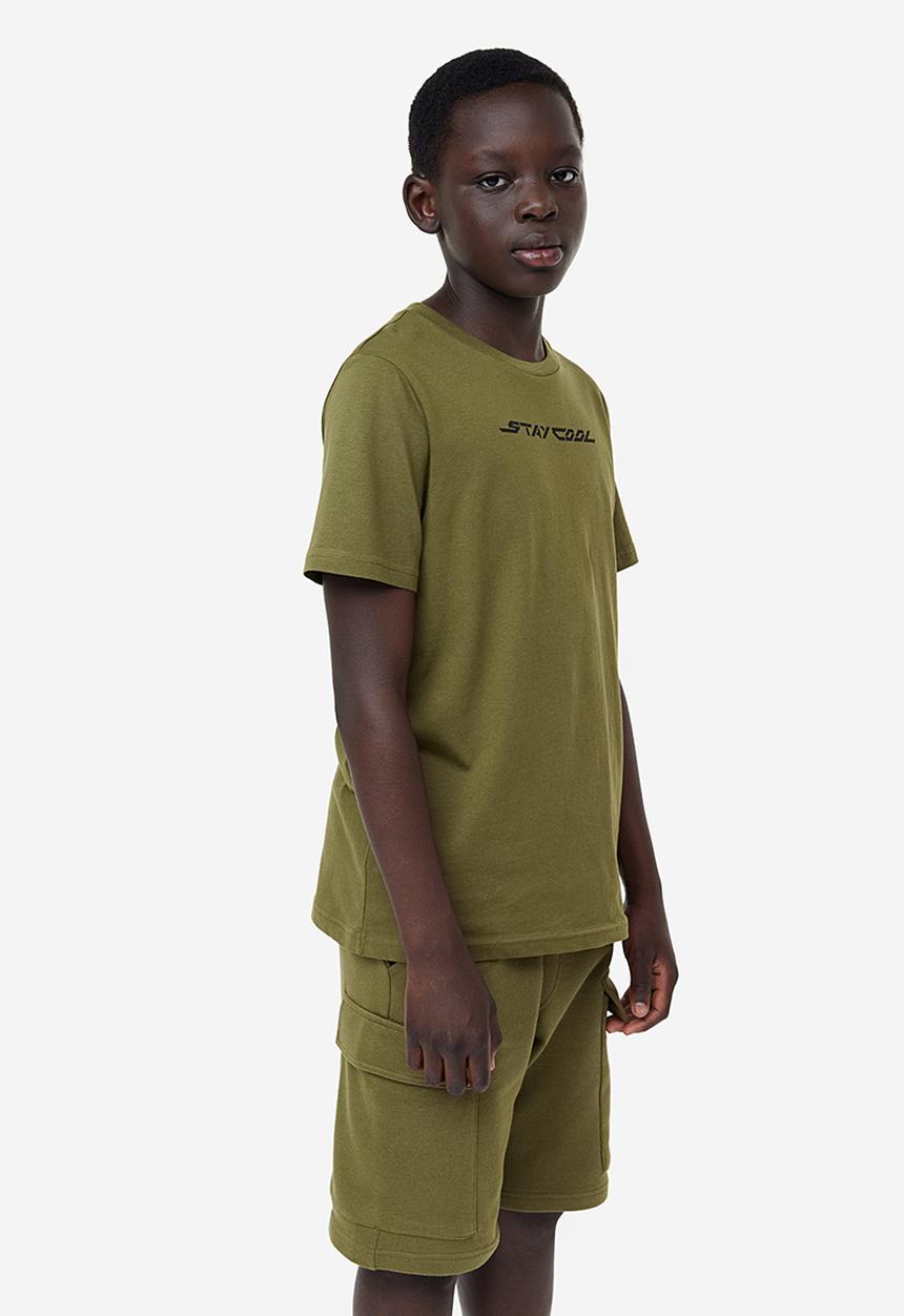 H&M - T-shirt - khaki green & stay cool 