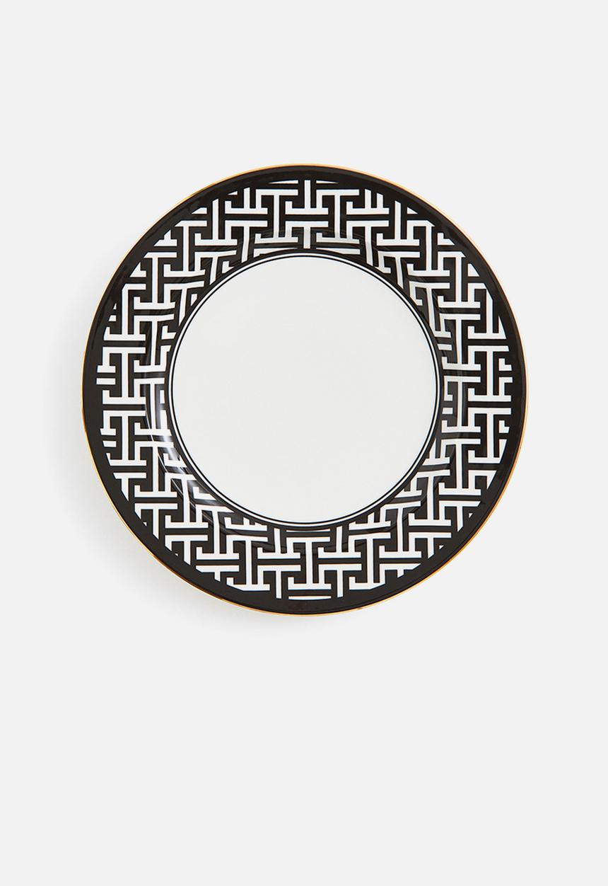 H&M - Porcelain plate - black, white, multi