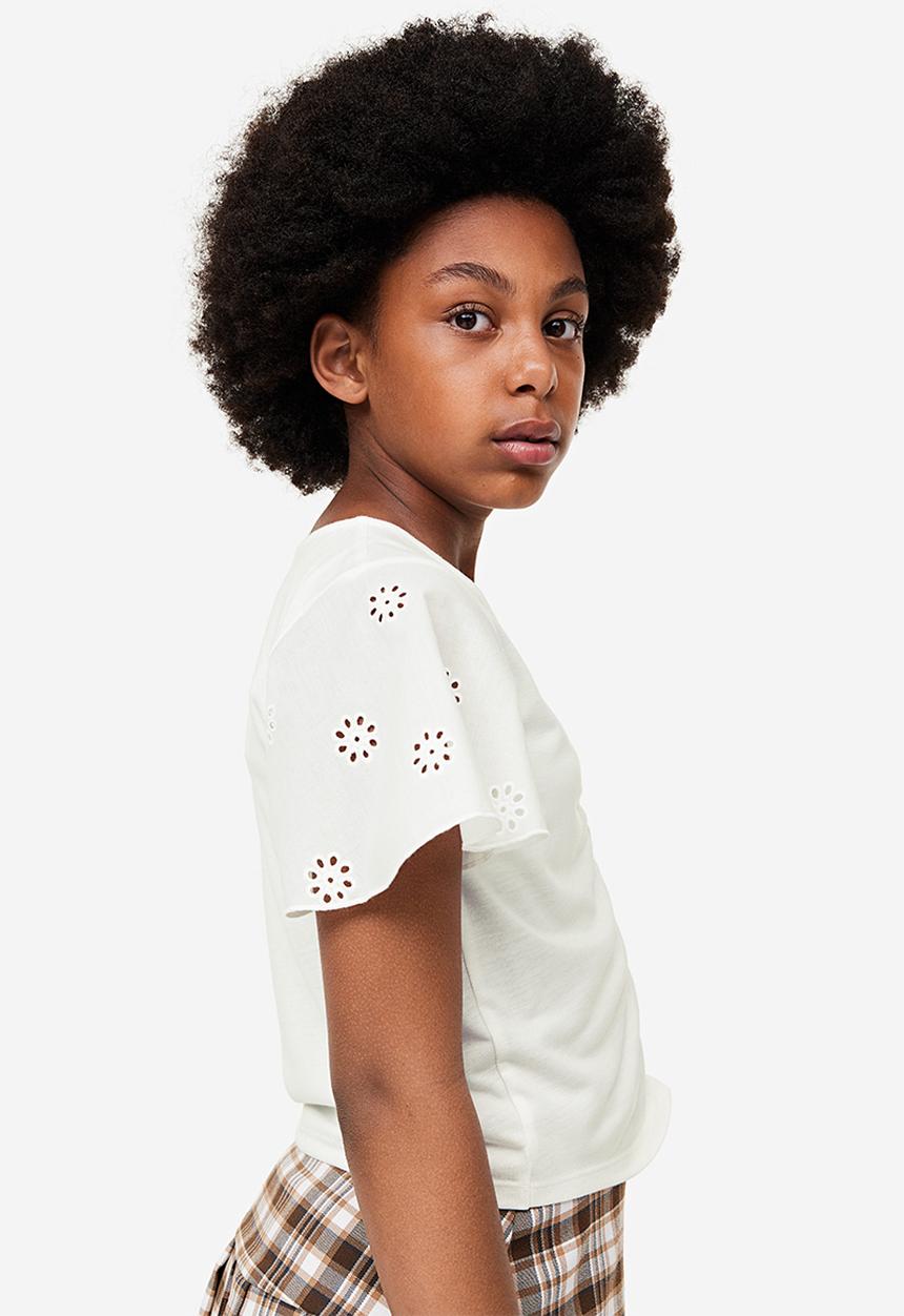 H&M - Ruched jersey t-shirt - white