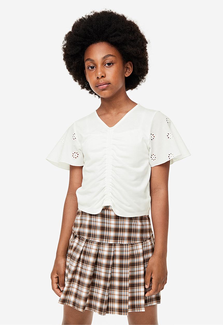 H&M - Ruched jersey t-shirt - white