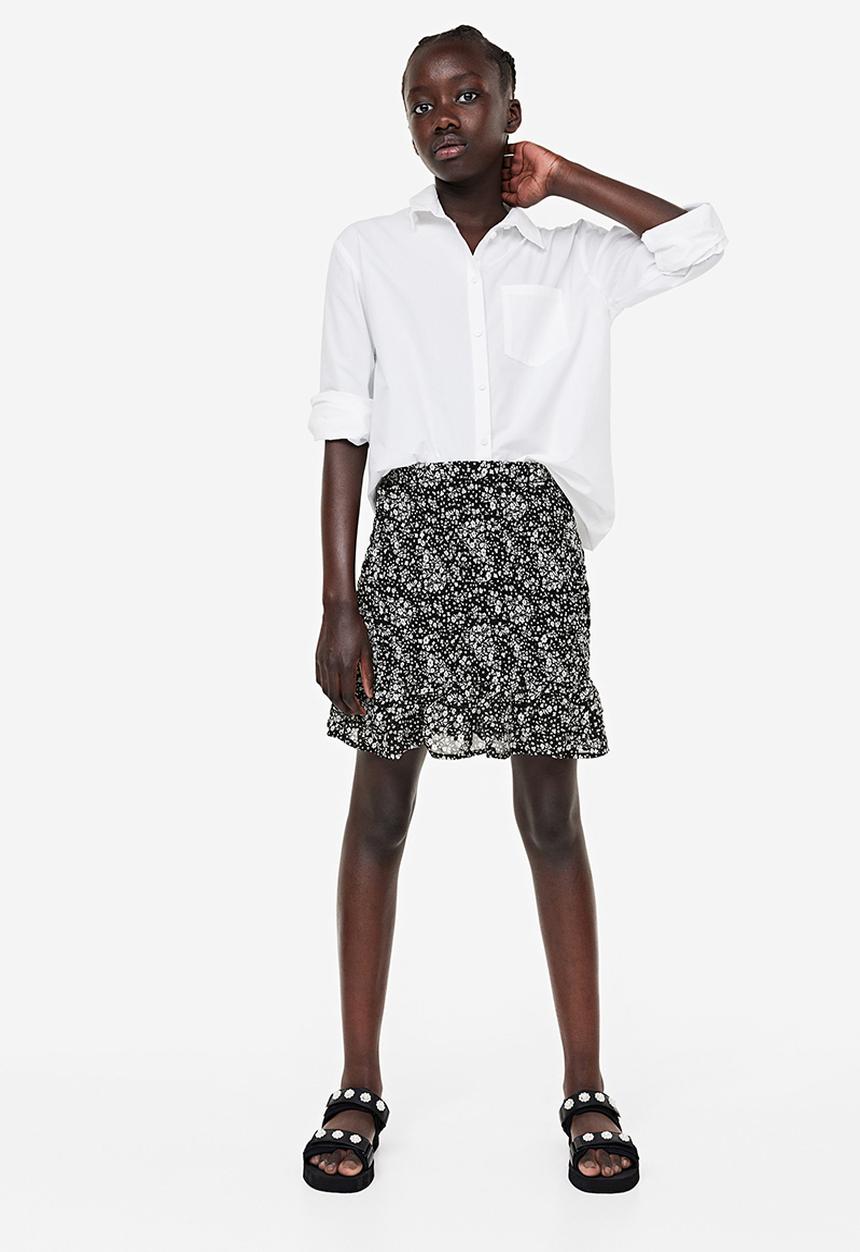 H&M - Smocked chiffon skirt - black