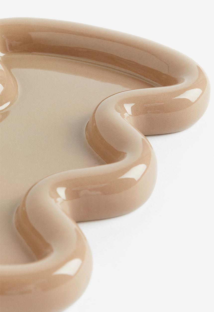H&M - Large stoneware plate - beige
