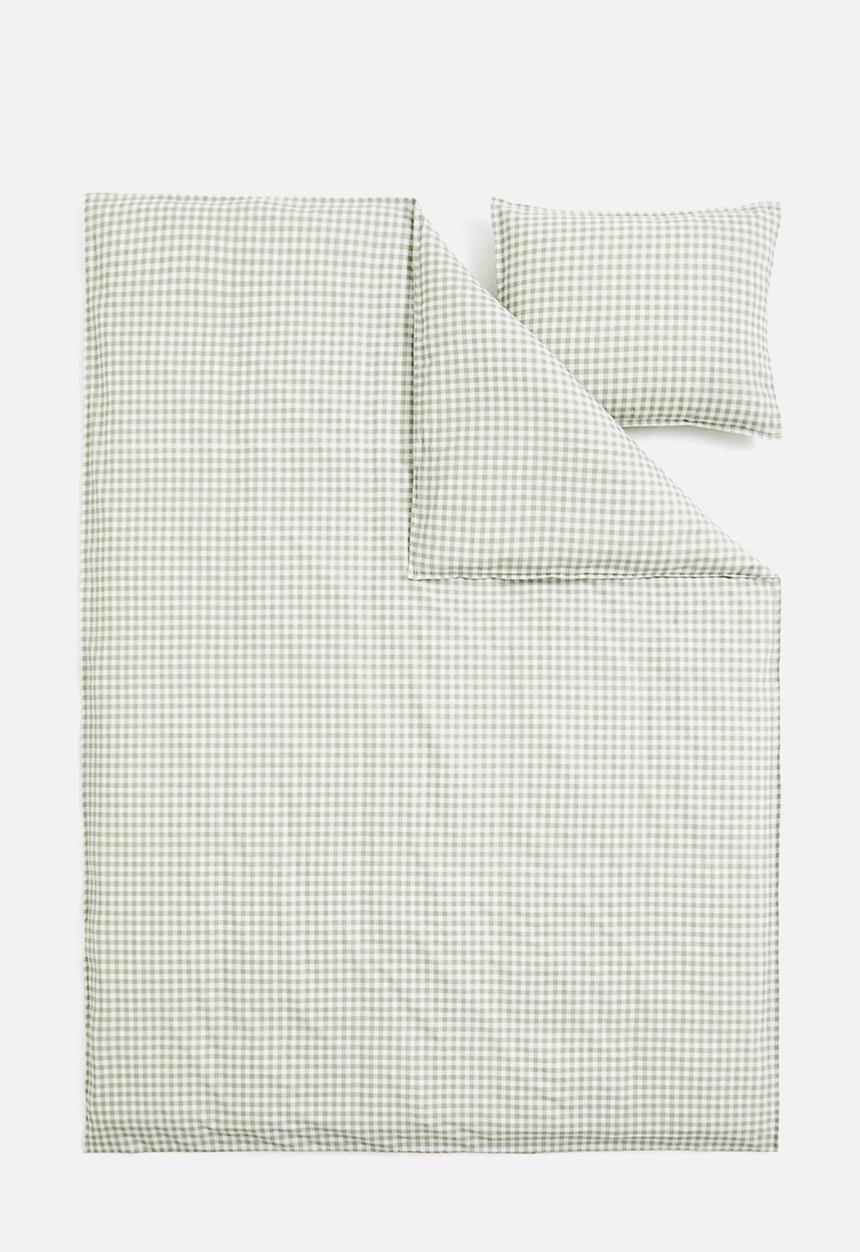 H&M - Patterned single duvet cover set - green, multi