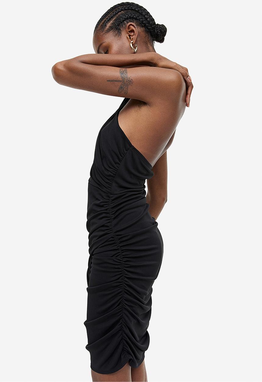 H&M - Draped halterneck dress - black 