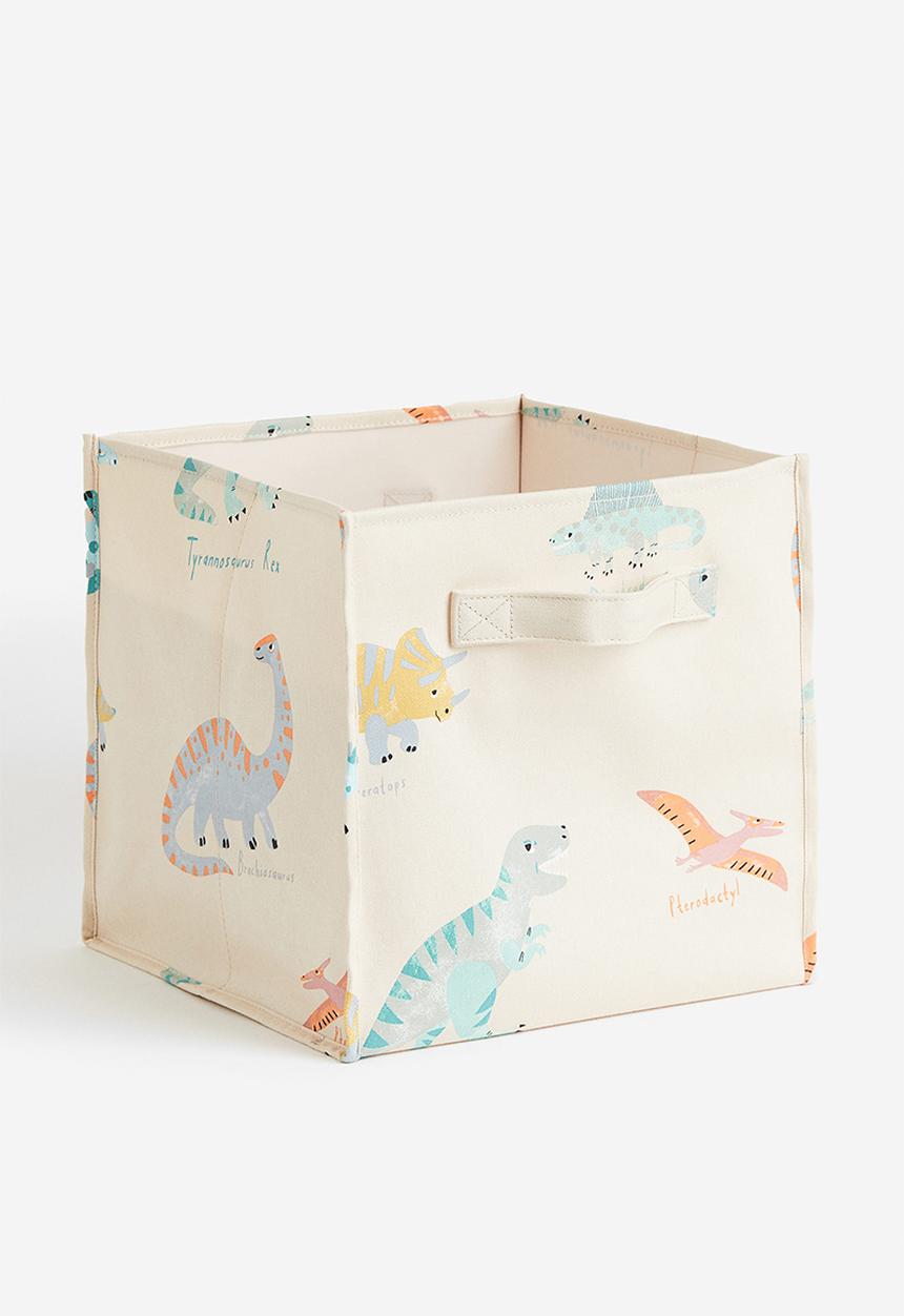 H&M - Printed storage basket - light beige/dinosaurs