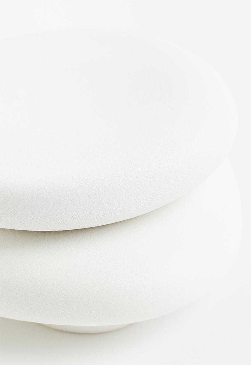 H&M - Stoneware trinket box - white